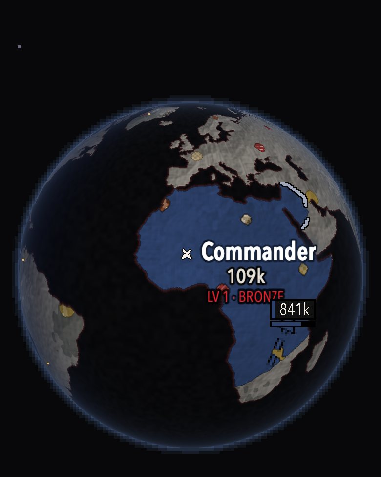 The Frontline Conquest 3D globe and its territories